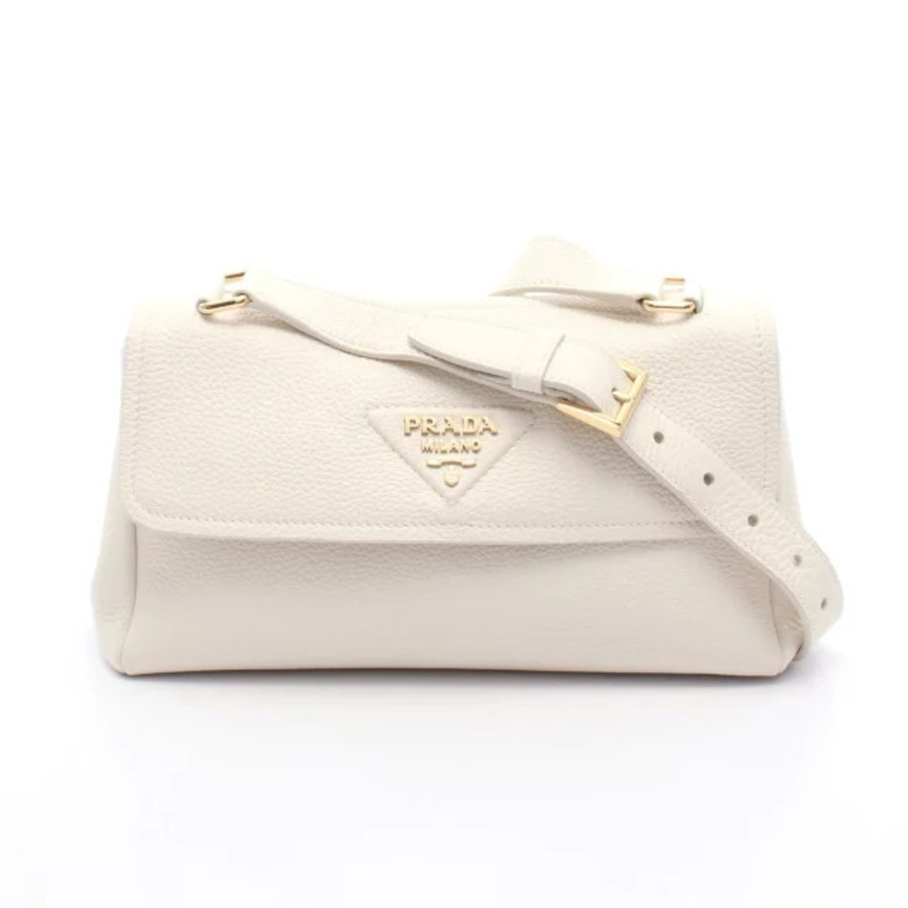 Prada Vitello Daino Soft Shoulder Bag Leather White
